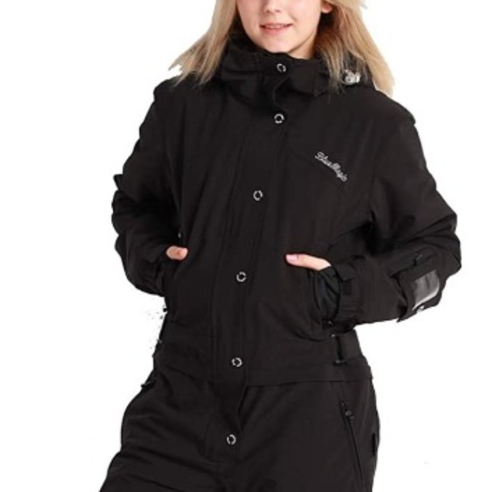 Blue Magic Women's One-piece XXL Winter Snowsuit Coveralls Waterproof w Hood Blk